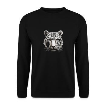 Enigmatic Op Art Tiger Illusion Artwork - Unisex Sweatshirt - black - Front - Alina (178cm) & Michal (187cm)