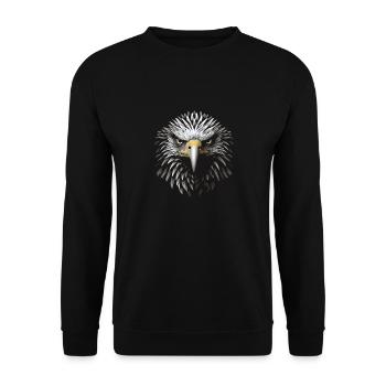 Regal Op Art Eagle Canvas Masterpiece - Unisex Sweatshirt - black - Front - Alina (178cm) & Michal (187cm)