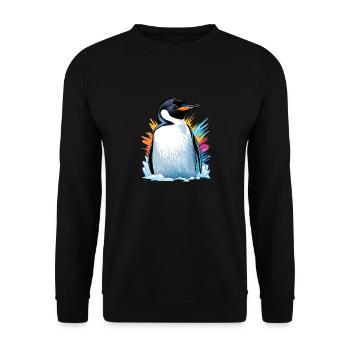 Emperor Penguin - Unisex Sweatshirt - black - Front - Alina (178cm) & Michal (187cm)