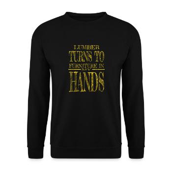 cool logging lumberjackwoodworking safety helmet - Unisex Sweatshirt - black - Front - Alina (178cm) & Michal (187cm)