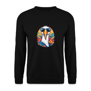 Cigogne - Sweat-shirt Unisexe - noir - Devant - Alina (178cm) & Michal (187cm)