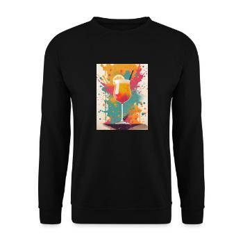 The good life Happy Hour Cocktail - Unisex Sweatshirt - black - Front - Alina (178cm) & Michal (187cm)