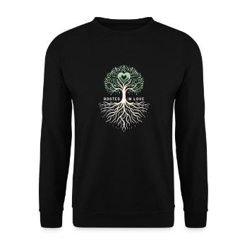 Rooted in Love: Artistic Tree Design - Unisex Sweatshirt - black - Front - Alina (178cm) & Michal (187cm)