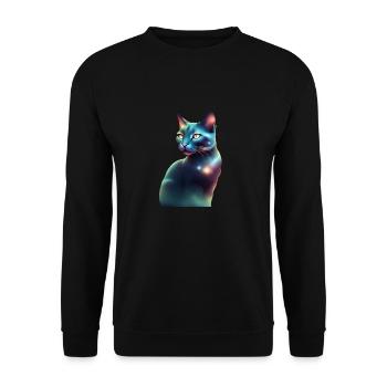 Fantastische Katze - Unisex Pullover - Schwarz - Vorne - Alina (178cm) & Michal (187cm)