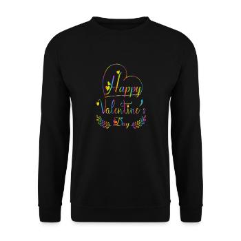 Love me Valentine Happy Valentines Valentines - Unisex Sweatshirt - black - Front - Alina (178cm) & Michal (187cm)