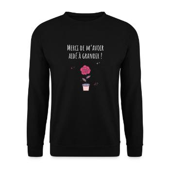Merci de m’avoir aidé à grandir -cadeau nounou - Sweat-shirt Unisexe - noir - Devant - Alina (178cm) & Michal (187cm)
