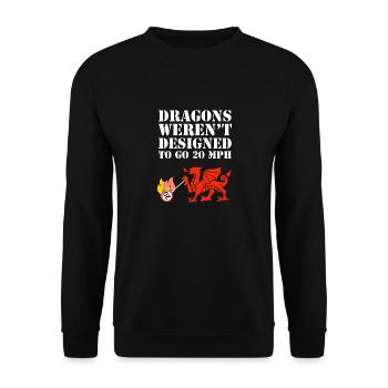 Anti Wales speed limit - no to 20! - Unisex Sweatshirt - black - Front - Alina (178cm) & Michal (187cm)