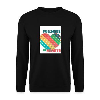 The fullness of hearts. Fullness of hearts. - Unisex Sweatshirt - black - Front - Alina (178cm) & Michal (187cm)
