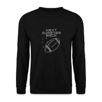 Family´s Next Quarterback - Unisex Pullover - Schwarz - Vorne - Alina (178cm) & Michal (187cm)
