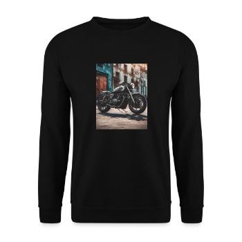 Motorrad - Unisex Pullover - Schwarz - Vorne - Alina (178cm) & Michal (187cm)