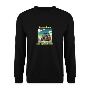 Je soutiens nos agriculteurs - Sweat-shirt Unisexe - noir - Devant - Alina (178cm) & Michal (187cm)