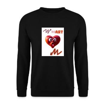 Heart. He art. On. - Unisex Sweatshirt - black - Front - Alina (178cm) & Michal (187cm)