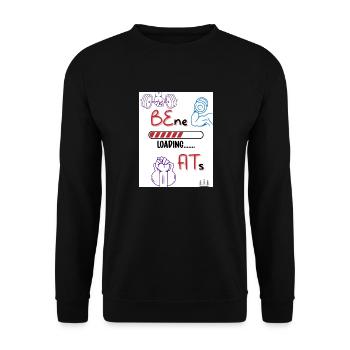 Be fit. Benefits loading. - Unisex Sweatshirt - black - Front - Alina (178cm) & Michal (187cm)