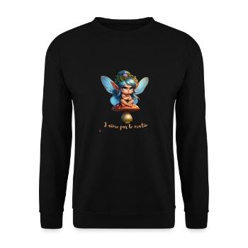 J aime pas le matin - Sweat-shirt Unisexe - noir - Devant - Alina (178cm) & Michal (187cm)