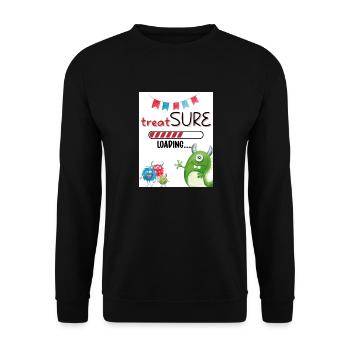 Behandlung. Fest. - Unisex Pullover - Schwarz - Vorne - Alina (178cm) & Michal (187cm)