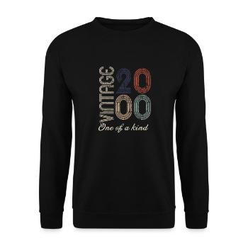 24. Geburtstag 2000 - Vintage Retro Geschenkidee - Unisex Pullover - Schwarz - Vorne - Alina (178cm) & Michal (187cm)