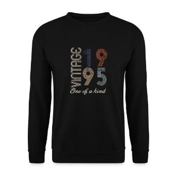 29. Geburtstag 1995 - Vintage Retro Geschenkidee - Unisex Pullover - Schwarz - Vorne - Alina (178cm) & Michal (187cm)
