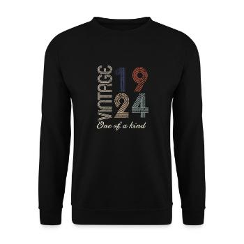 100th Birthday 1924 - Vintage Retro Gift Idea - Unisex Sweatshirt - black - Front - Alina (178cm) & Michal (187cm)