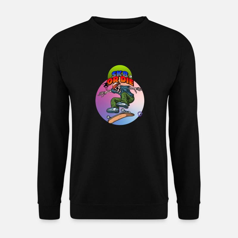 Skeleton Skateboard - Unisex Pullover - Schwarz