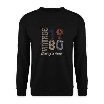 44th Birthday 1980 - Vintage Retro Gift Idea - Unisex Sweatshirt - black - Front - Alina (178cm) & Michal (187cm)