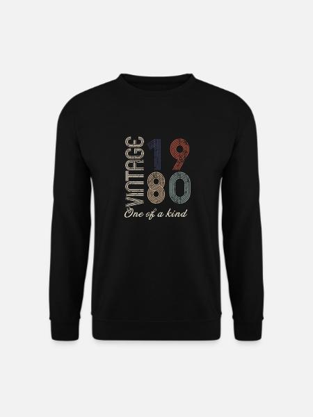 44. Geburtstag 1980 - Vintage-Retro-Geschenkidee - Unisex Pullover - Schwarz
