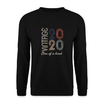 4th Anniversary 2020 - Vintage Retro Gift Idea - Unisex Sweatshirt - black - Front - Alina (178cm) & Michal (187cm)