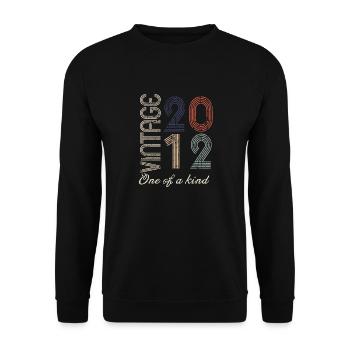 12th Anniversary 2012 - Vintage Retro Gift Idea - Unisex Sweatshirt - black - Front - Alina (178cm) & Michal (187cm)
