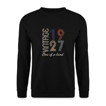 97th Birthday 1927 - Vintage Retro Gift Idea - Unisex Sweatshirt - black - Front - Alina (178cm) & Michal (187cm)