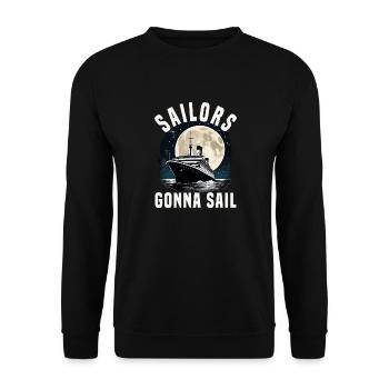 Sailors going to Sail Cruise Ship Vacation Group - Unisex Sweatshirt - black - Front - Alina (178cm) & Michal (187cm)