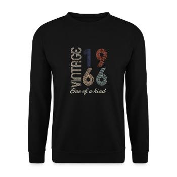 58th Birthday 1966 - Vintage Retro Gift Idea - Unisex Sweatshirt - black - Front - Alina (178cm) & Michal (187cm)