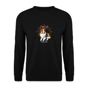 I Love My Sheltie - Unisex Sweatshirt - black - Front - Alina (178cm) & Michal (187cm)