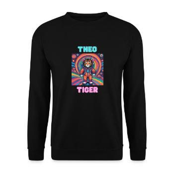 Theo Tiger - Unisex Pullover - Schwarz - Vorne - Alina (178cm) & Michal (187cm)