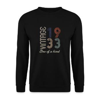 91st Birthday 1933 - Vintage Retro Gift Idea - Unisex Sweatshirt - black - Front - Alina (178cm) & Michal (187cm)