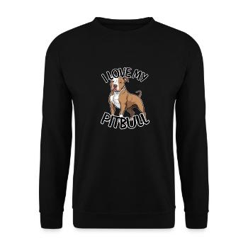 I love My Pitbull - Unisex Sweatshirt - black - Front - Alina (178cm) & Michal (187cm)