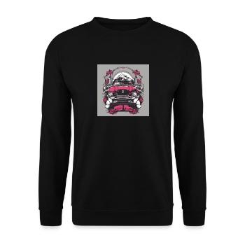 Pinkes Auto - Unisex Pullover - Schwarz - Vorne - Alina (178cm) & Michal (187cm)