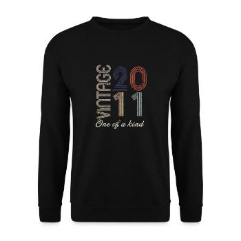 13e anniversaire 2011 - idée cadeau rétro Vintage - Sweat-shirt Unisexe - noir - Devant - Alina (178cm) & Michal (187cm)
