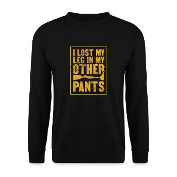 I lost my leg in my other Pants - Unisex Pullover - Schwarz - Vorne - Alina (178cm) & Michal (187cm)