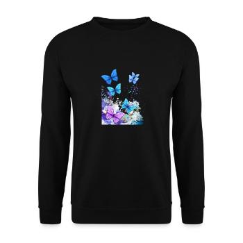 Papillons - Sweat-shirt Unisexe - noir - Devant - Alina (178cm) & Michal (187cm)