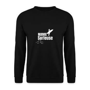 Mamie Surfeuse - Sweat-shirt Unisexe - noir - Devant - Alina (178cm) & Michal (187cm)