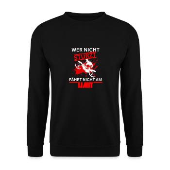 If you don't crash, you don't ride at the limit - Motorcycle - Unisex Sweatshirt - black - Front - Alina (178cm) & Michal (187cm)