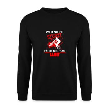 If you don't fall, you don't ride your BMX bike at the limit - Unisex Sweatshirt - black - Front - Alina (178cm) & Michal (187cm)