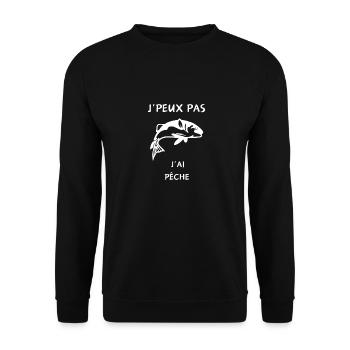 J'peux pas j'ai pêche - Sweat-shirt Unisexe - noir - Devant - Alina (178cm) & Michal (187cm)