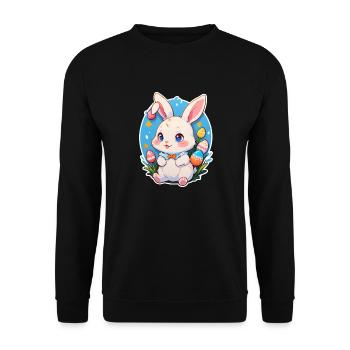Lapin de Pâques mignon et enfantin - Sweat-shirt Unisexe - noir - Devant - Alina (178cm) & Michal (187cm)