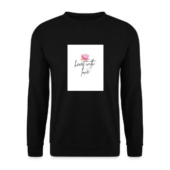 Dein Herz strahlt so viel so wie du es zulässt - Unisex Pullover - Schwarz - Vorne - Alina (178cm) & Michal (187cm)