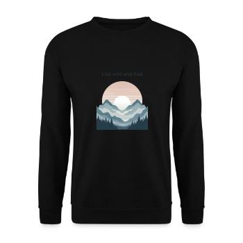 Mountains - Unisex Sweatshirt - black - Front - Alina (178cm) & Michal (187cm)