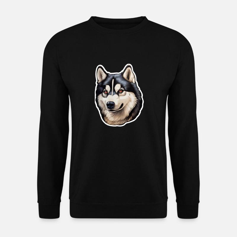 Siberian Husky Head - Unisex Sweatshirt - black
