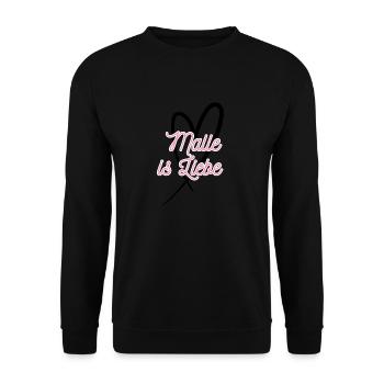 Malle ist Liebe - Unisex Pullover - Schwarz - Vorne - Alina (178cm) & Michal (187cm)