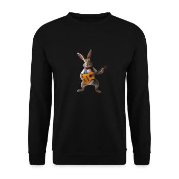 Rabbit Gitarre - Unisex Pullover - Schwarz - Vorne - Alina (178cm) & Michal (187cm)