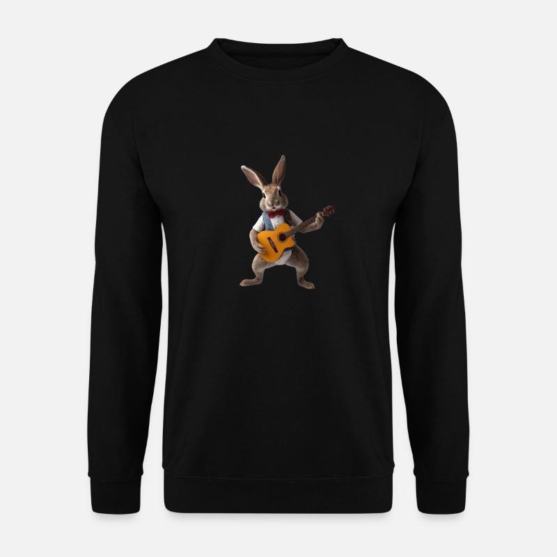 Rabbit Gitarre - Unisex Pullover - Schwarz