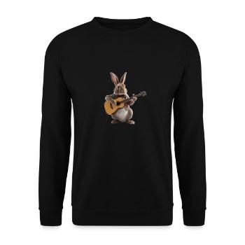 Rabbit Gitarre - Unisex Pullover - Schwarz - Vorne - Alina (178cm) & Michal (187cm)